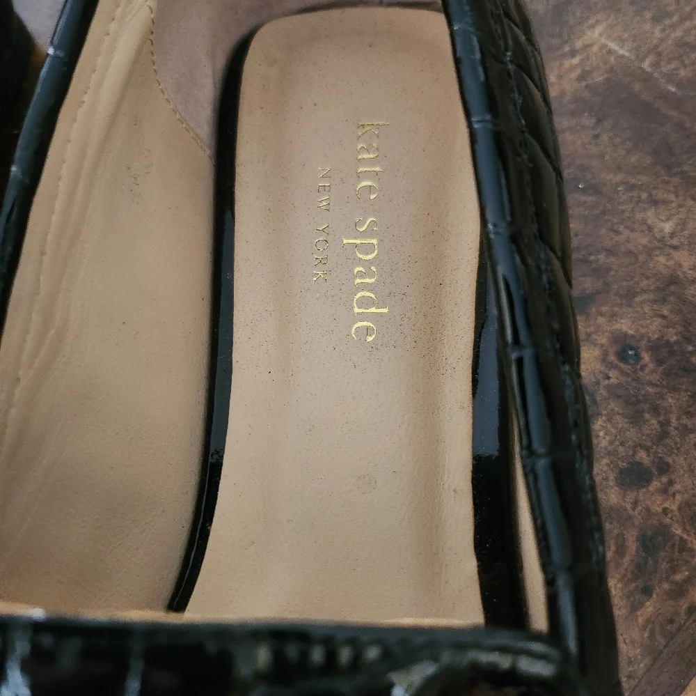 Kate Spade Darien Loafers Croc Embossed Patent Leather Size 8.5